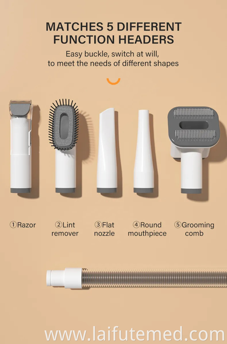 Elspet 4 in 1 Dog Vacuum Grooming Tools with Comb Clipper Grooming Dryer Adjustable Temperatures, Heating, and Anion Functions PRO Dog Grooming Kits